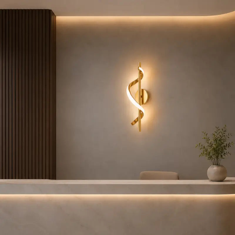 Arandela de Parede Espiral LED de Quarto - Casas Gael