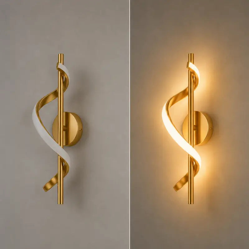 Arandela de Parede Espiral LED de Quarto - Casas Gael