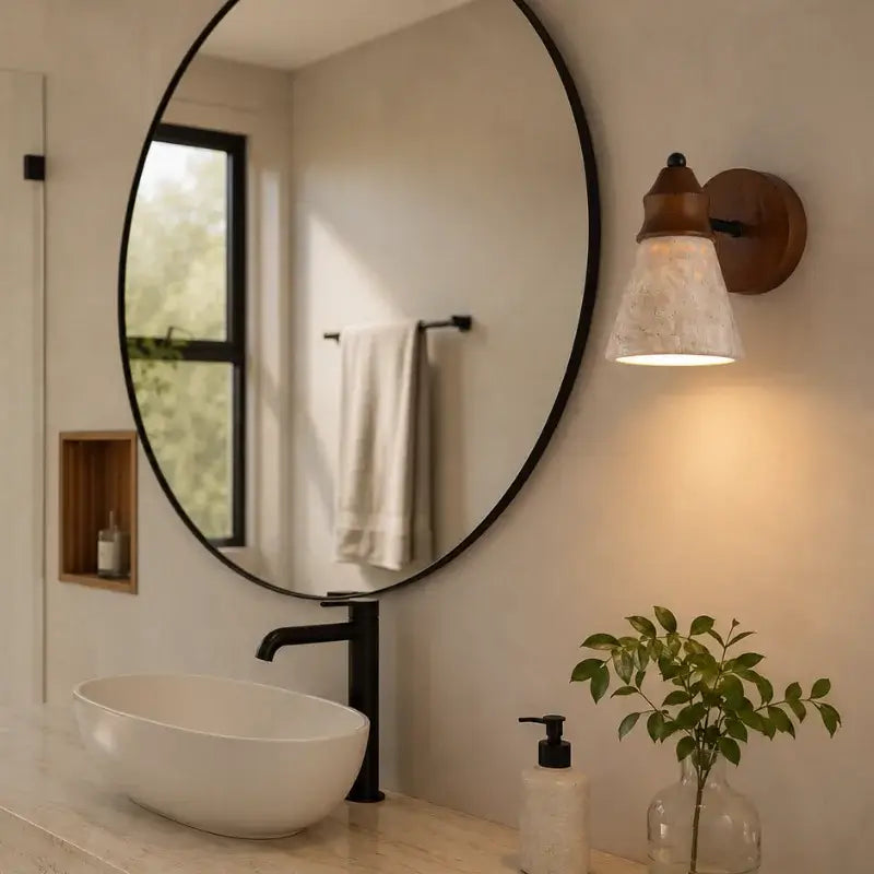Arandela de Parede Estilo Japonês Pedra Natural - Casas Gael