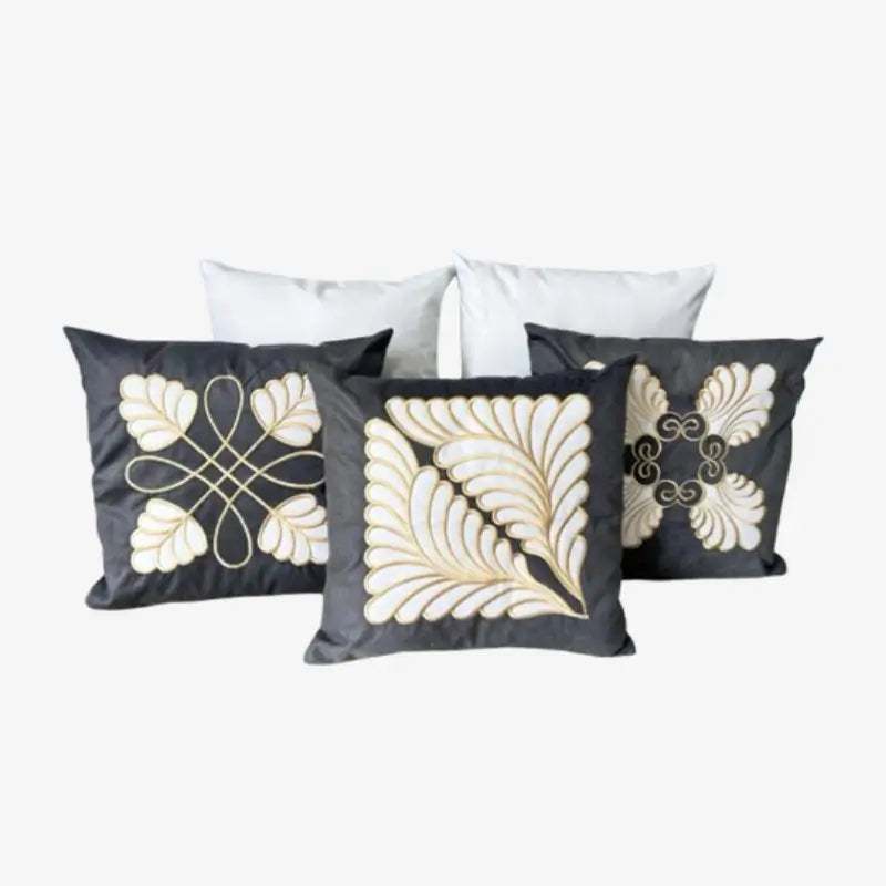 Conjunto 5 Capas de Almofada Bordada 45x45cm