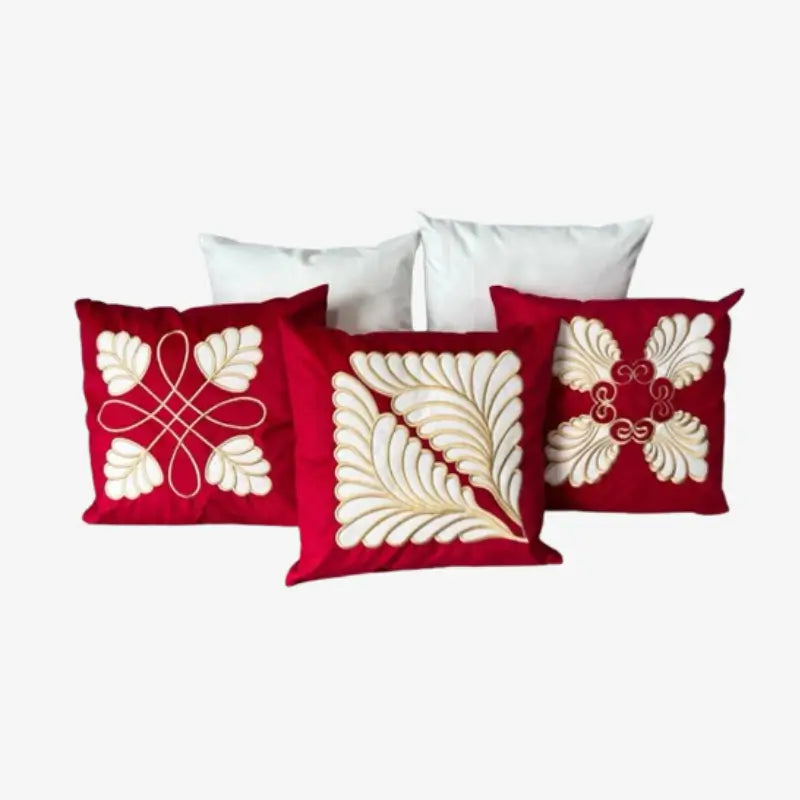 Conjunto 5 Capas de Almofada Bordada 45x45cm
