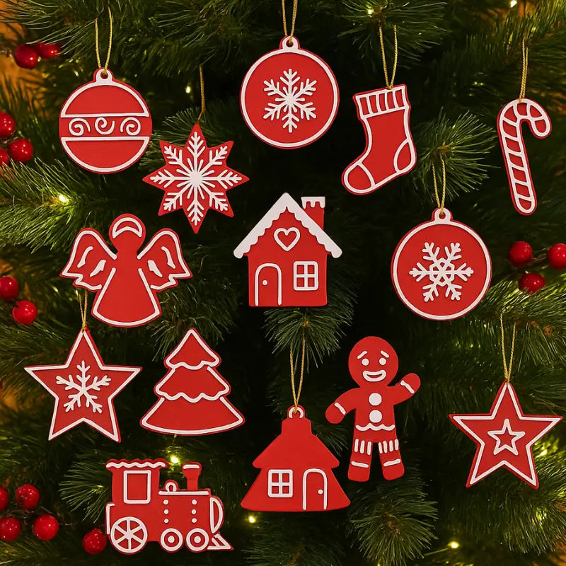 Decoração de Natal 13 peças Enfeites para Árvore - Casas Gael