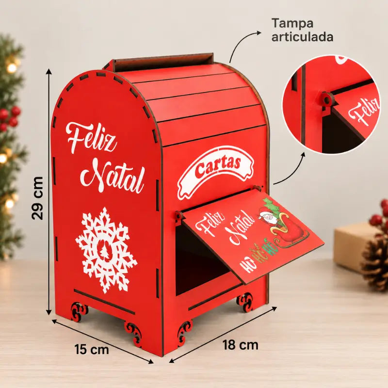 Decoração de Natal Caixa de Cartas Correio do Noel - casas Gael