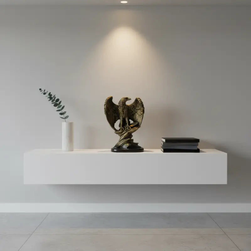 Estatueta Decorativa Águia Ouro Envelhecido