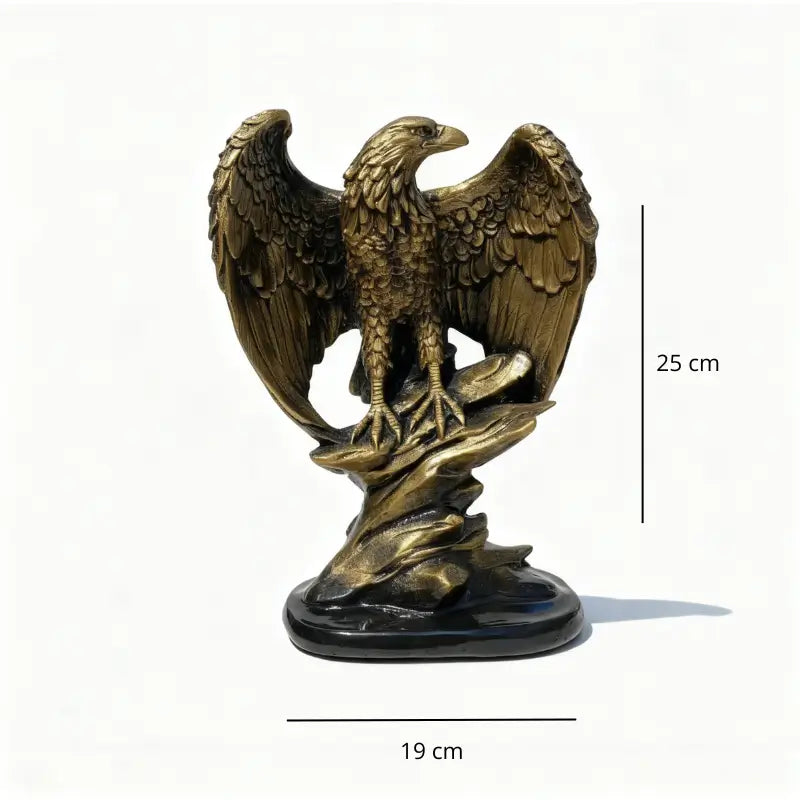 Estatueta Decorativa Águia Ouro Envelhecido