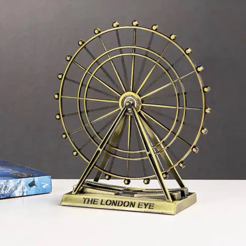 Estatueta Roda Gigante Decorativa Em Metal Com Movimento