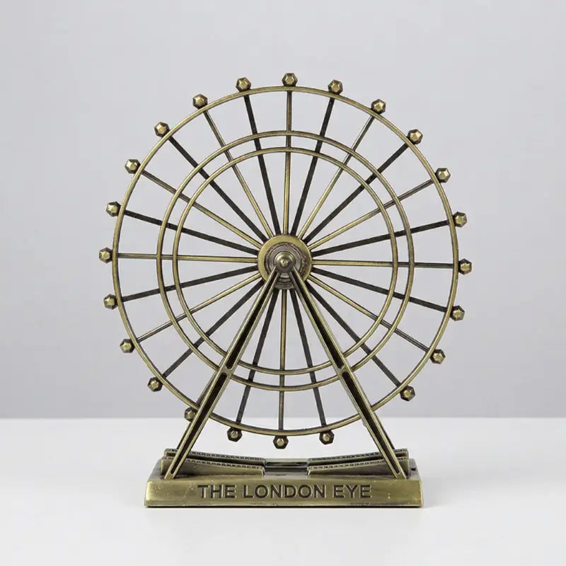 Estatueta Roda Gigante Decorativa Em Metal Com Movimento
