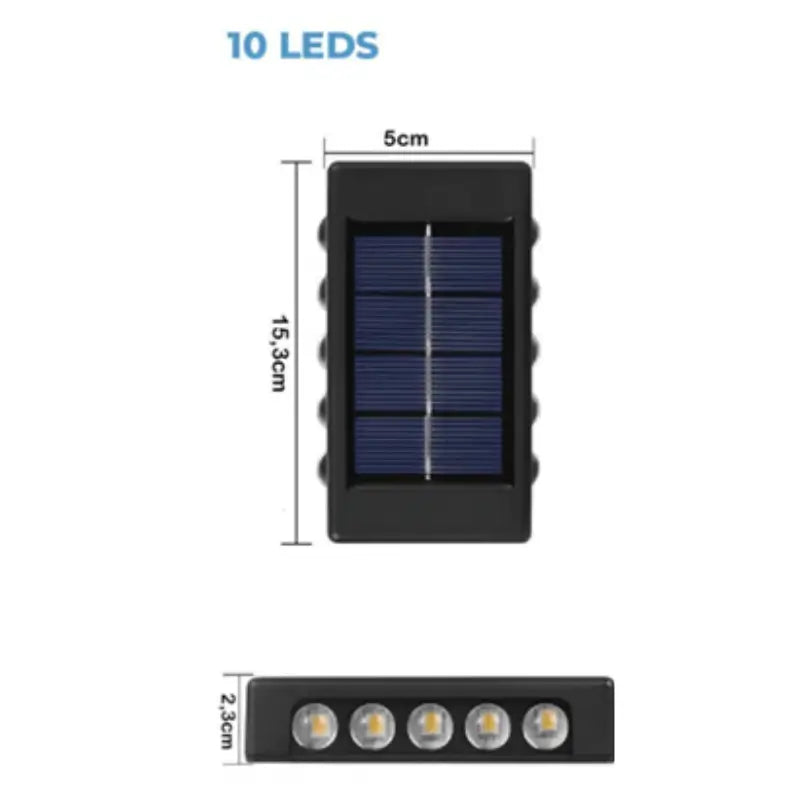 Kit 2 Arandelas Solar LED Externa à Prova d'Água- Casas Gael