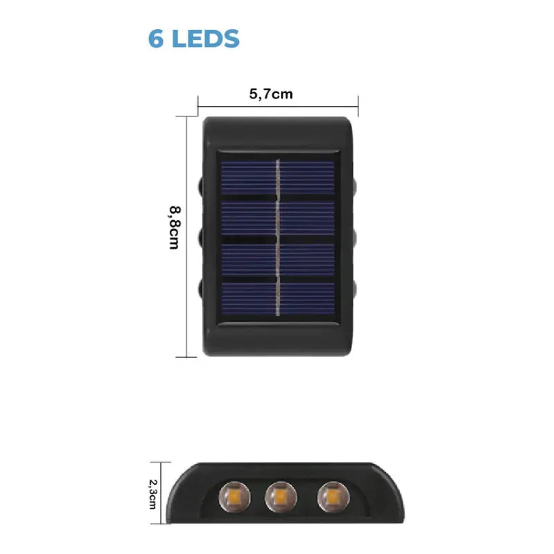 Kit 2 Arandelas Solar LED Externa à Prova d'Água- Casas Gael