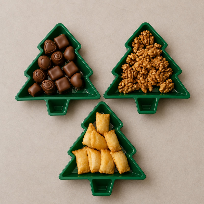 Kit 3 Pratos de Natal Decorativos Árvore - Casas Gael
