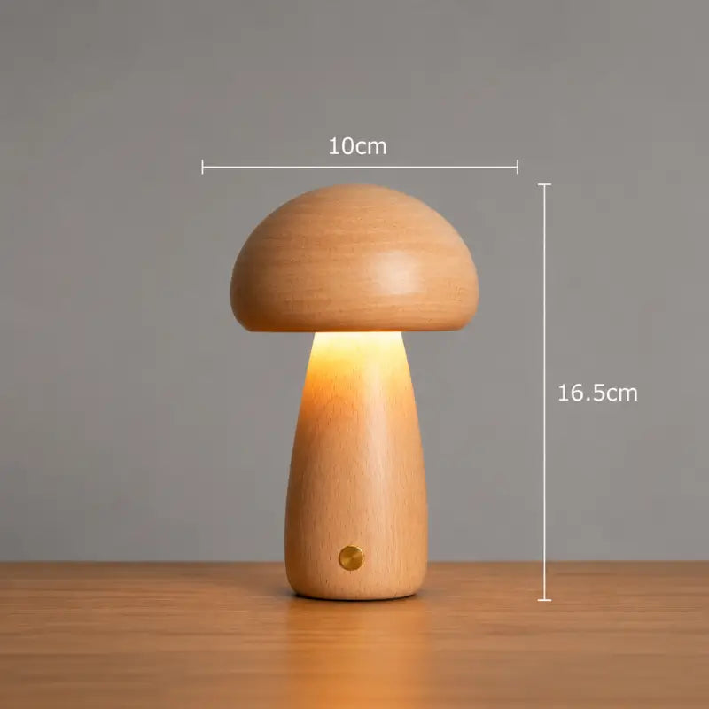 Luminária Decorativa para Mesa Cogumelo Madeira 3 Tons de Luz - Casas Gael