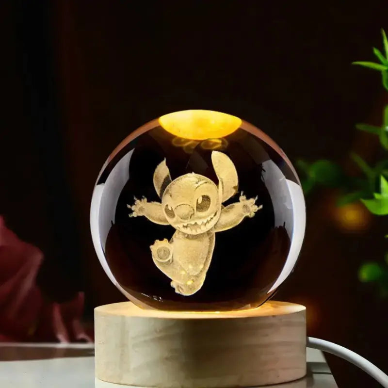 Luminária de Mesa Decorativa LED 3D Stitch USB - Casas Gael