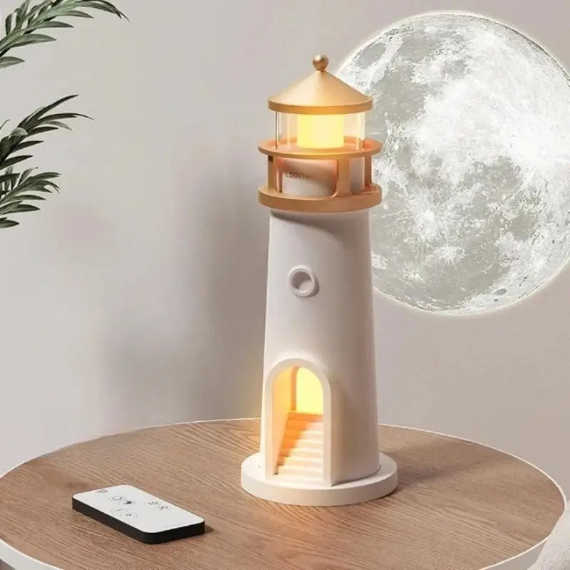 Luminária de Mesa Decorativa Projetor Luar LED com Controle Remoto - Casas Gael