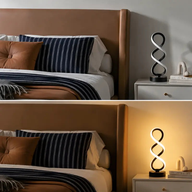 Luminária de Mesa LED Ondulada Moderna 3 Tons de Luz - Casas Gael