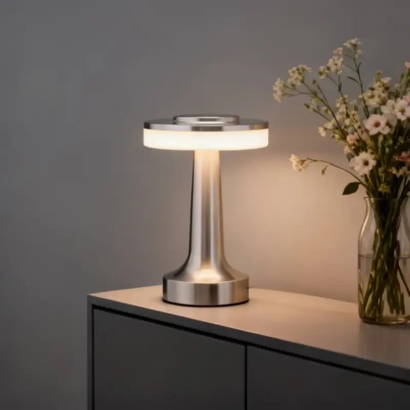 Luminária de Mesa LED Retrô Touch Recarregável Dimerizável - Casas Gael