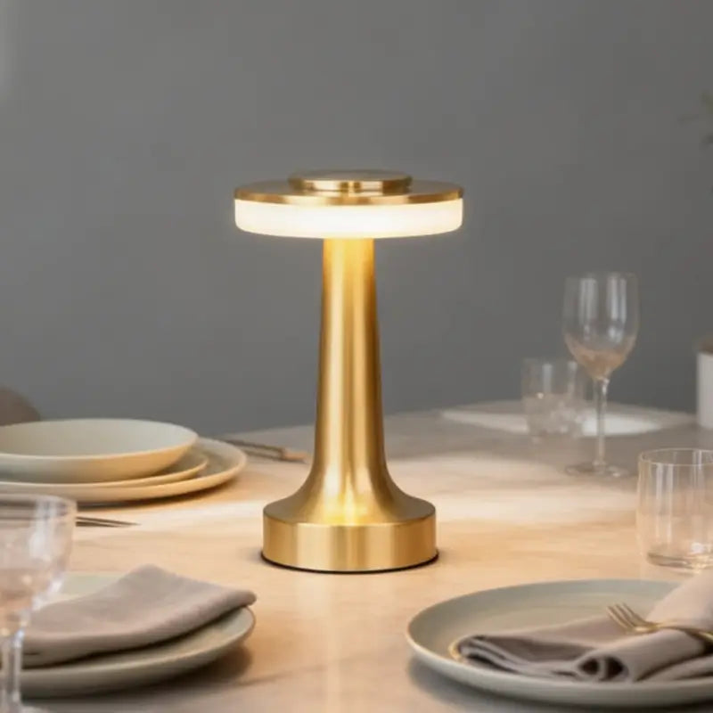 Luminária de Mesa LED Retrô Touch Recarregável Dimerizável - Casas Gael