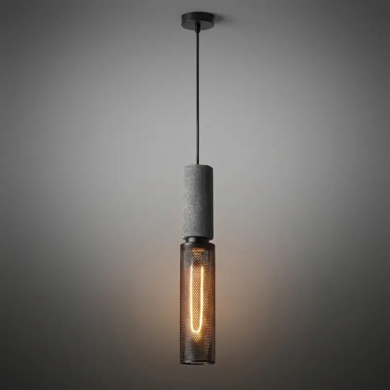 Luminária de Teto Pendente Cimento Queimado Estilo Industrial - Casas Gael