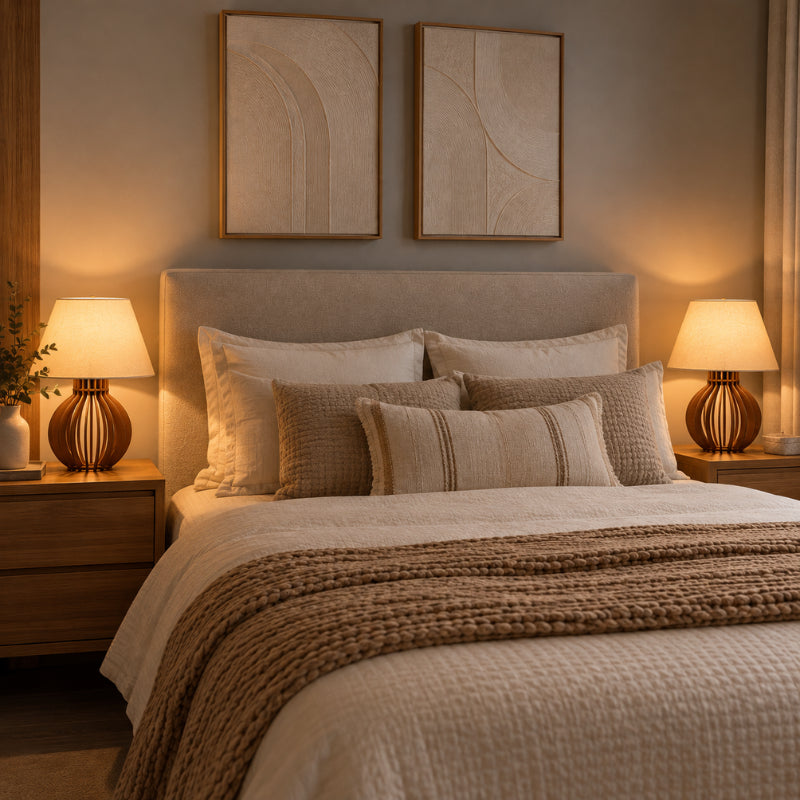 Par de Abajures de Mesa Boho para Cabeceira de Cama