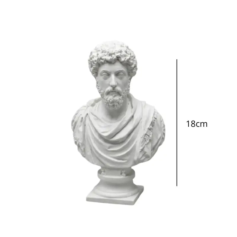 Estatueta Grega Decorativa Busto Marco Aurélio