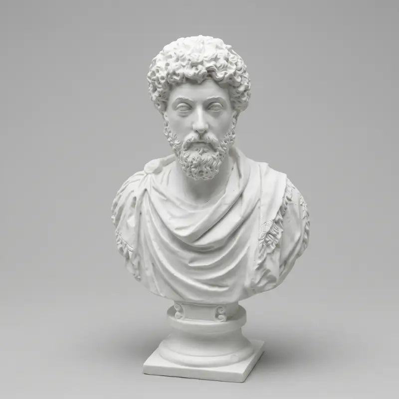 Estatueta Grega Decorativa Busto Marco Aurélio