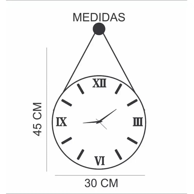 Relógio de Parede Decorativo Com Alça Para Sala e Quarto - Casas Gael