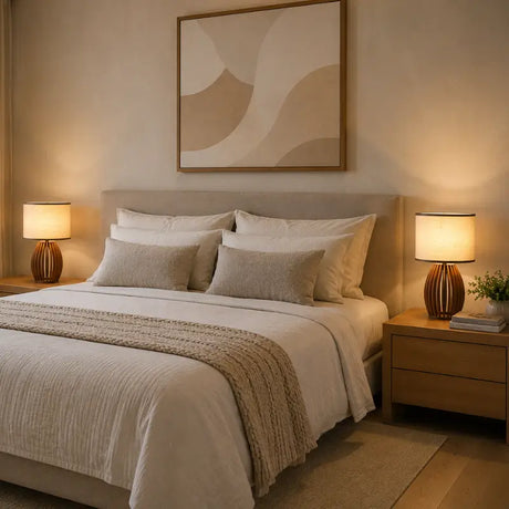 Abajur Para Quarto Cúpula de Linho - Casas Gael