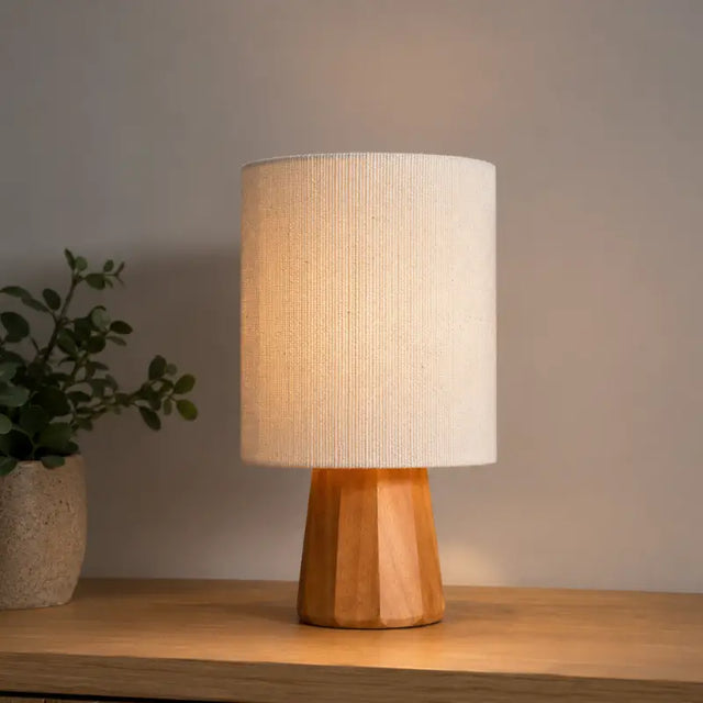 Abajur de Mesa Minimalista Cúpula de Linho - Casas Gael