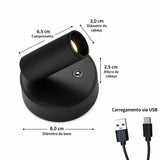 Arandela Sem fio Led Recarregável - casas Gael