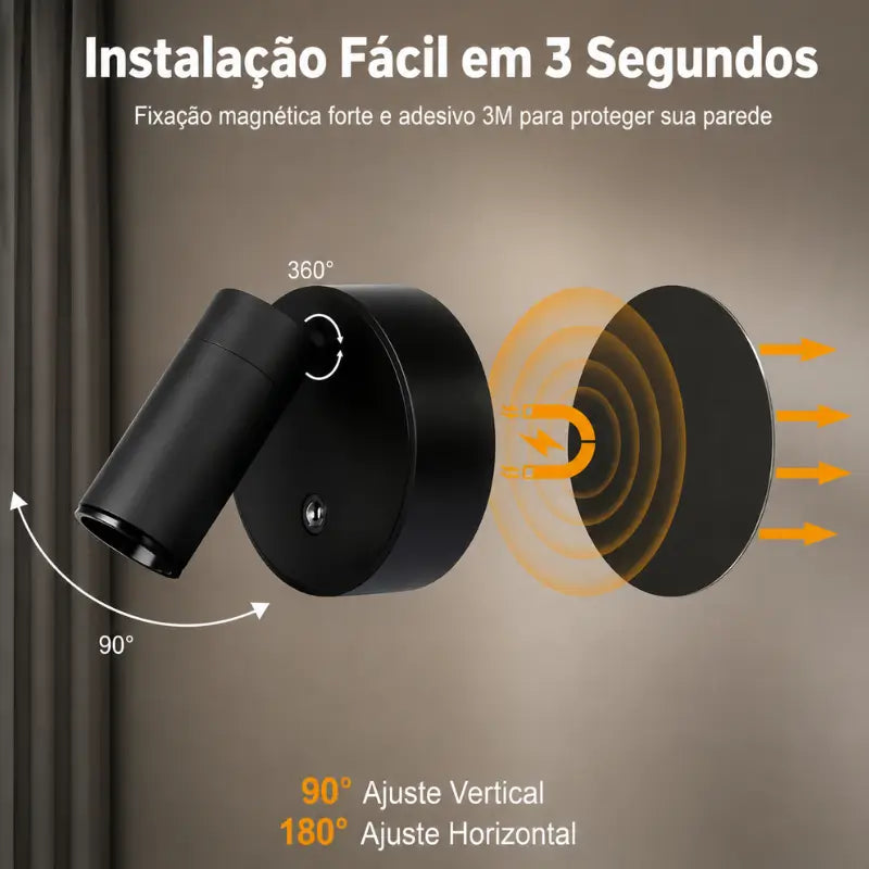 Arandela Sem fio Led Recarregável - casas Gael