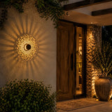 Arandela Solar LED Mandala Luz Quente IP65 para Jardim - Casas Gael