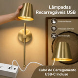 Arandela de Parede LED Retrô Recarregável Sem Fio - Casas Gael