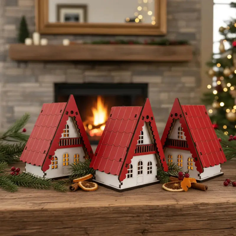 Decoração de Natal Casinhas Decorativas 3 Peças - Casas Gael 