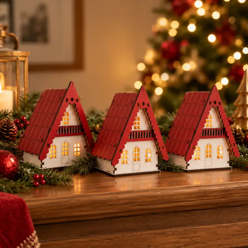 Decoração de Natal Casinhas Decorativas 3 Peças - Casas Gael 