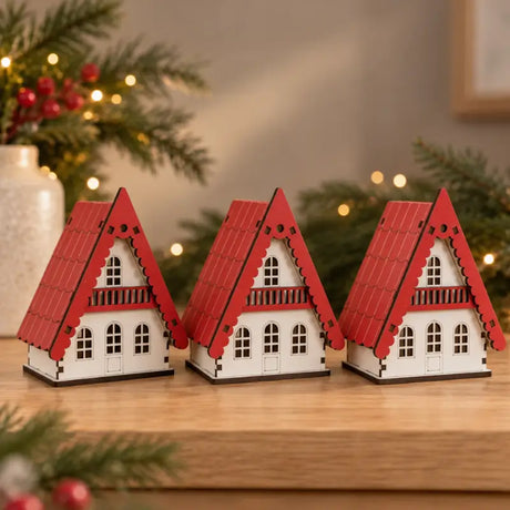 Decoração de Natal Casinhas Decorativas 3 Peças - Casas Gael 