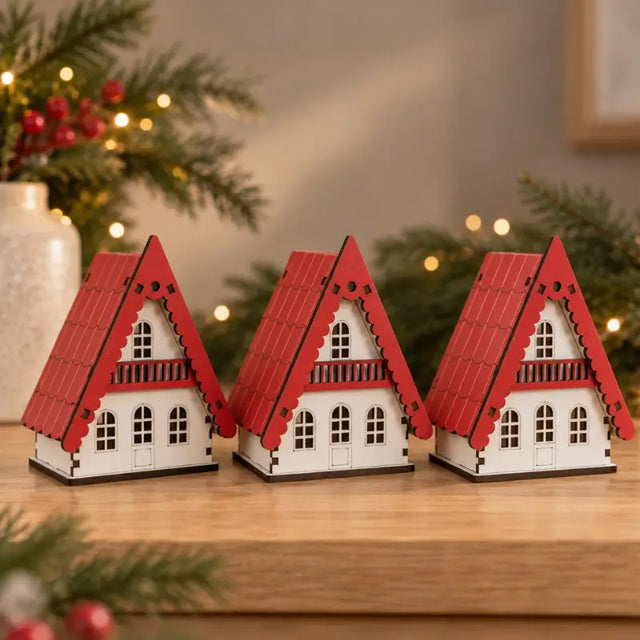 Decoração de Natal Casinhas Decorativas 3 Peças - Casas Gael 