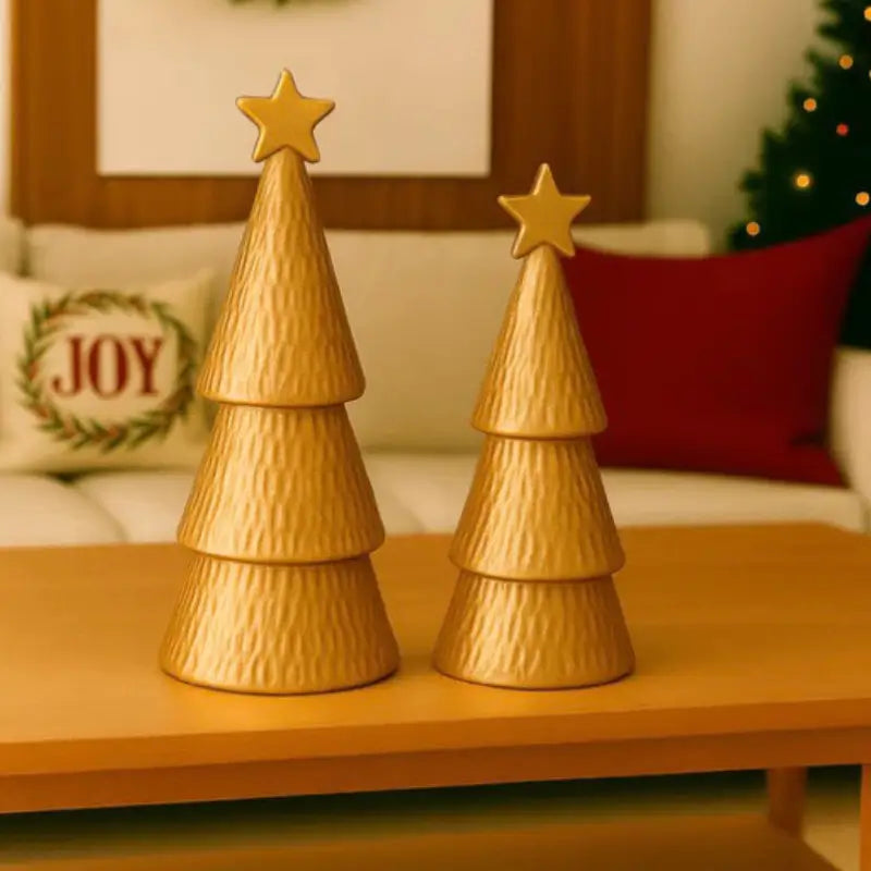 Decoração de Natal Conjunto 2 Árvores de Natal em Cerâmica - Casas Gael
