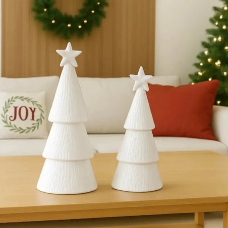 Decoração de Natal Conjunto 2 Árvores de Natal em Cerâmica - Casas Gael
