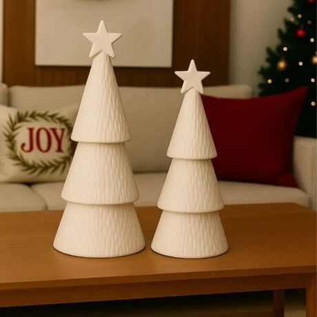 Decoração de Natal Conjunto 2 Árvores de Natal em Cerâmica - Casas Gael