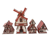 Decoração de Natal Vila completa com 4 Peças - Casas Gael