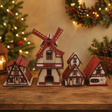 Decoração de Natal Vila completa com 4 Peças - Casas Gael