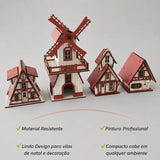 Decoração de Natal Vila completa com 4 Peças - Casas Gael