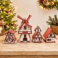 Decoração de Natal Vila completa com 4 Peças - Casas Gael