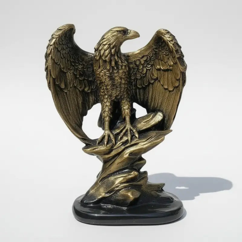 Estatueta Decorativa Águia Ouro Envelhecido