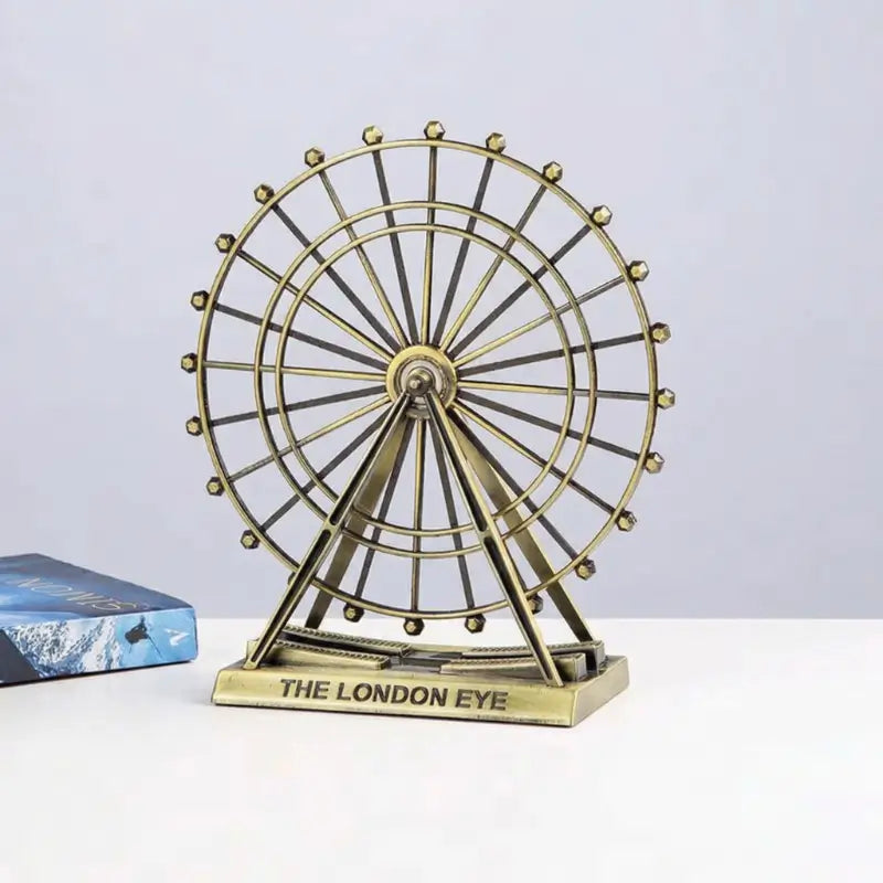 Estatueta Roda Gigante Decorativa Em Metal Com Movimento