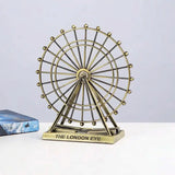 Estatueta Roda Gigante Decorativa Em Metal Com Movimento