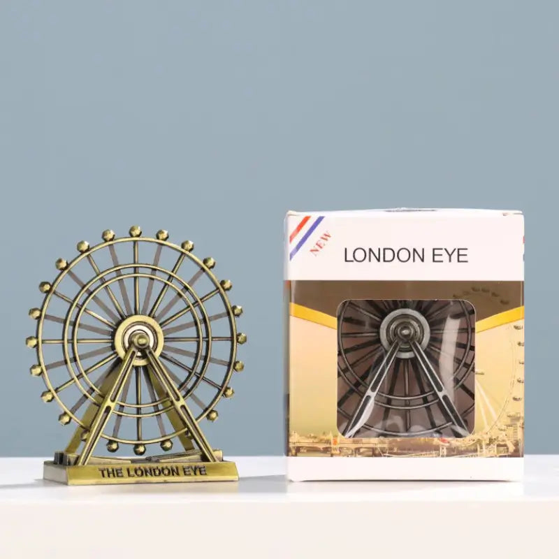 Estatueta Roda Gigante Decorativa Em Metal Com Movimento