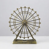 Estatueta Roda Gigante Decorativa Em Metal Com Movimento
