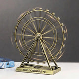 Estatueta Roda Gigante Decorativa Em Metal Com Movimento