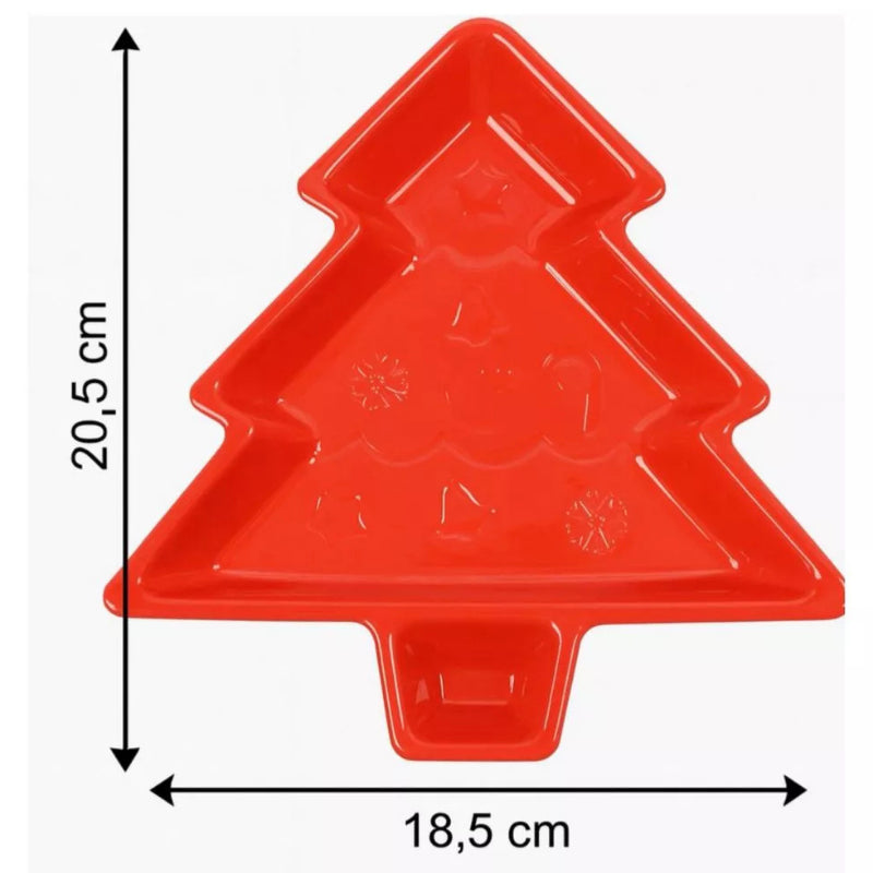 Kit 3 Pratos de Natal Decorativos Árvore - Casas Gael