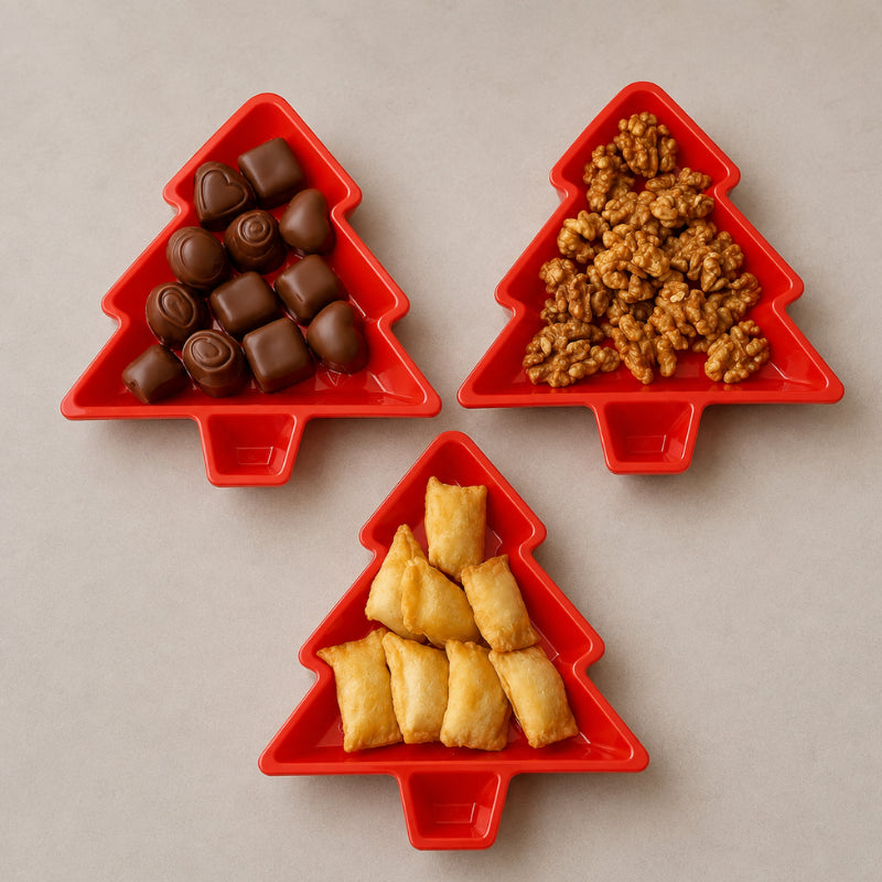 Kit 3 Pratos de Natal Decorativos Árvore - Casas Gael